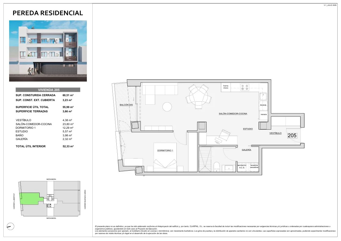 Plano Vivienda 205